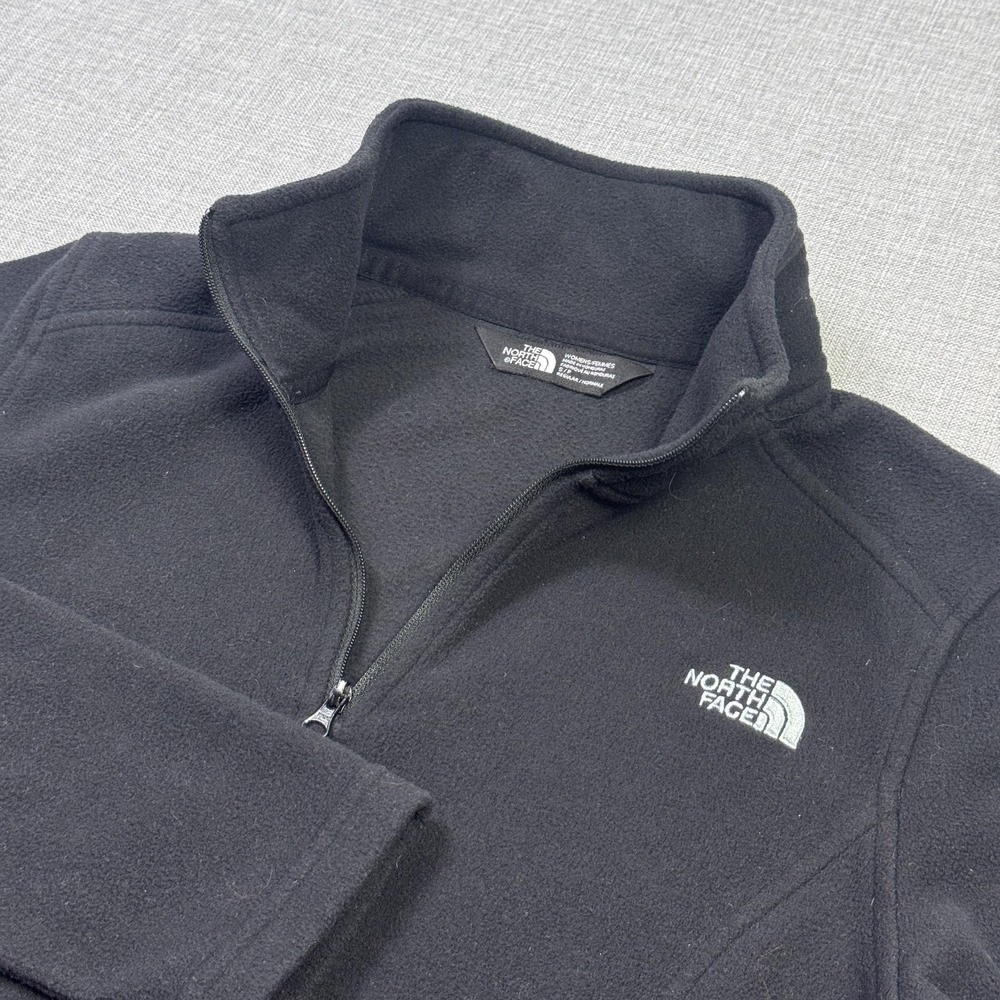 The North Face‎ Fleece Pullover Womens Small Black 1/4 Zip Mock Neck Raglan